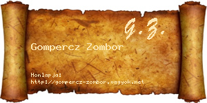 Gompercz Zombor névjegykártya
