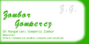 zombor gompercz business card